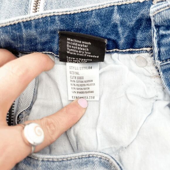 Kancan Side Zip Detail Ankle Skinny Jeans Women's Sz 1 / 24 Light Wash Mid Rise - Picture 4 of 5